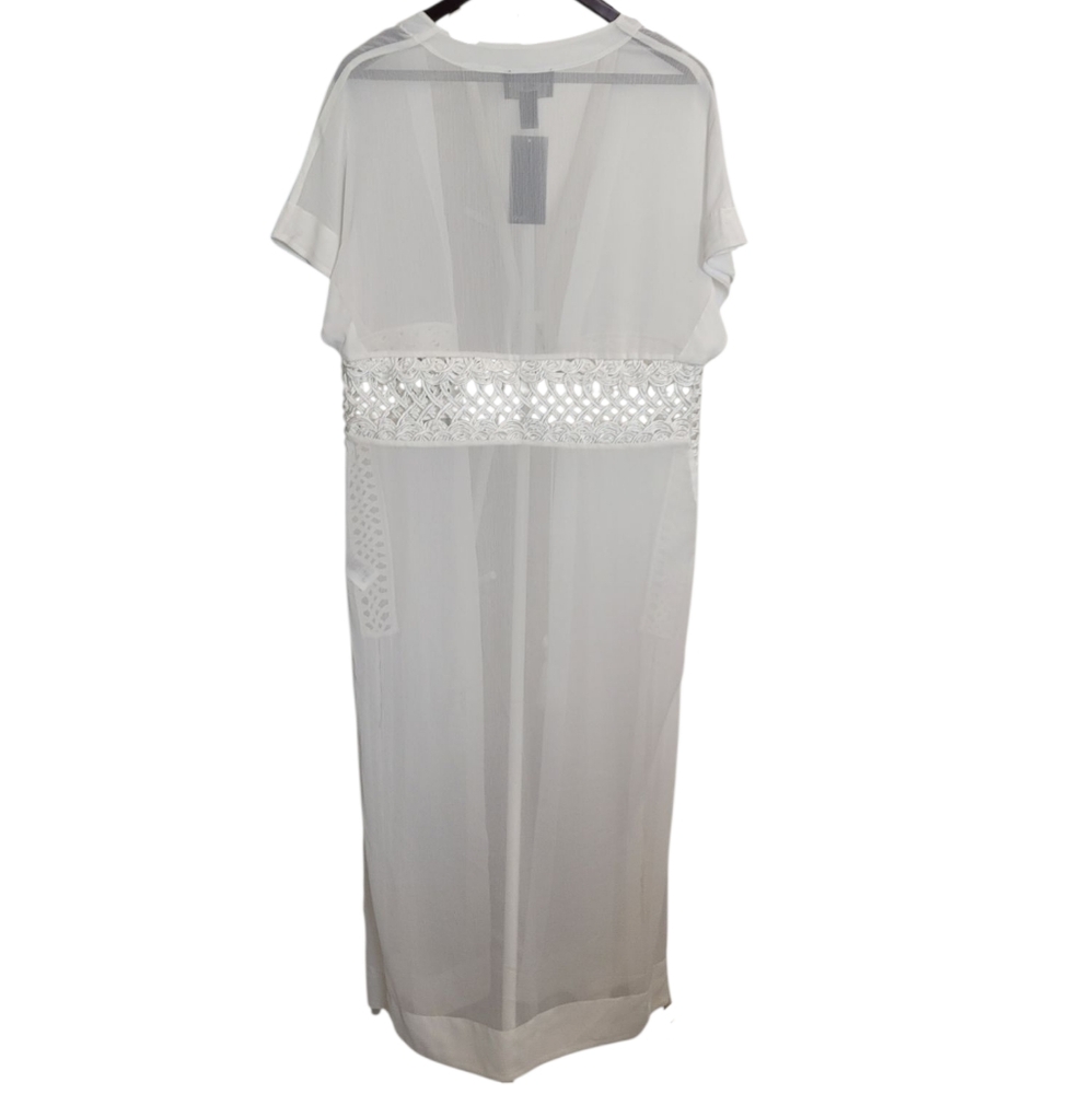 🆕️ H&M Longline Semi-Sheer Tassel Tie Front Duster Kimono Robe - Size M/L - Picture 9 of 11
